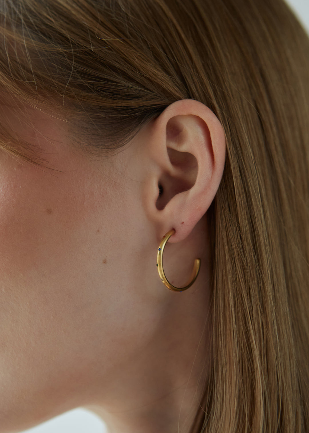 Auskarai "Coral hoops"
