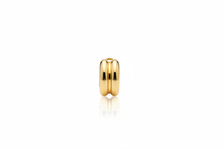 Luna Earrings – gold triple hoop huggie product shot